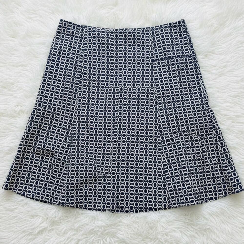 Gap Women's Black Tan Geometric Knee Length A-Line Skirt - Size 14
 b86